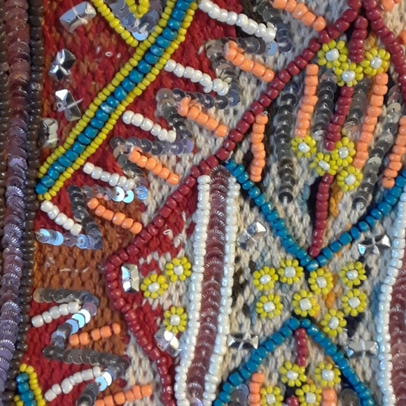 Black Tribal Beaded Handbag, NWT - Picture 6 of 6